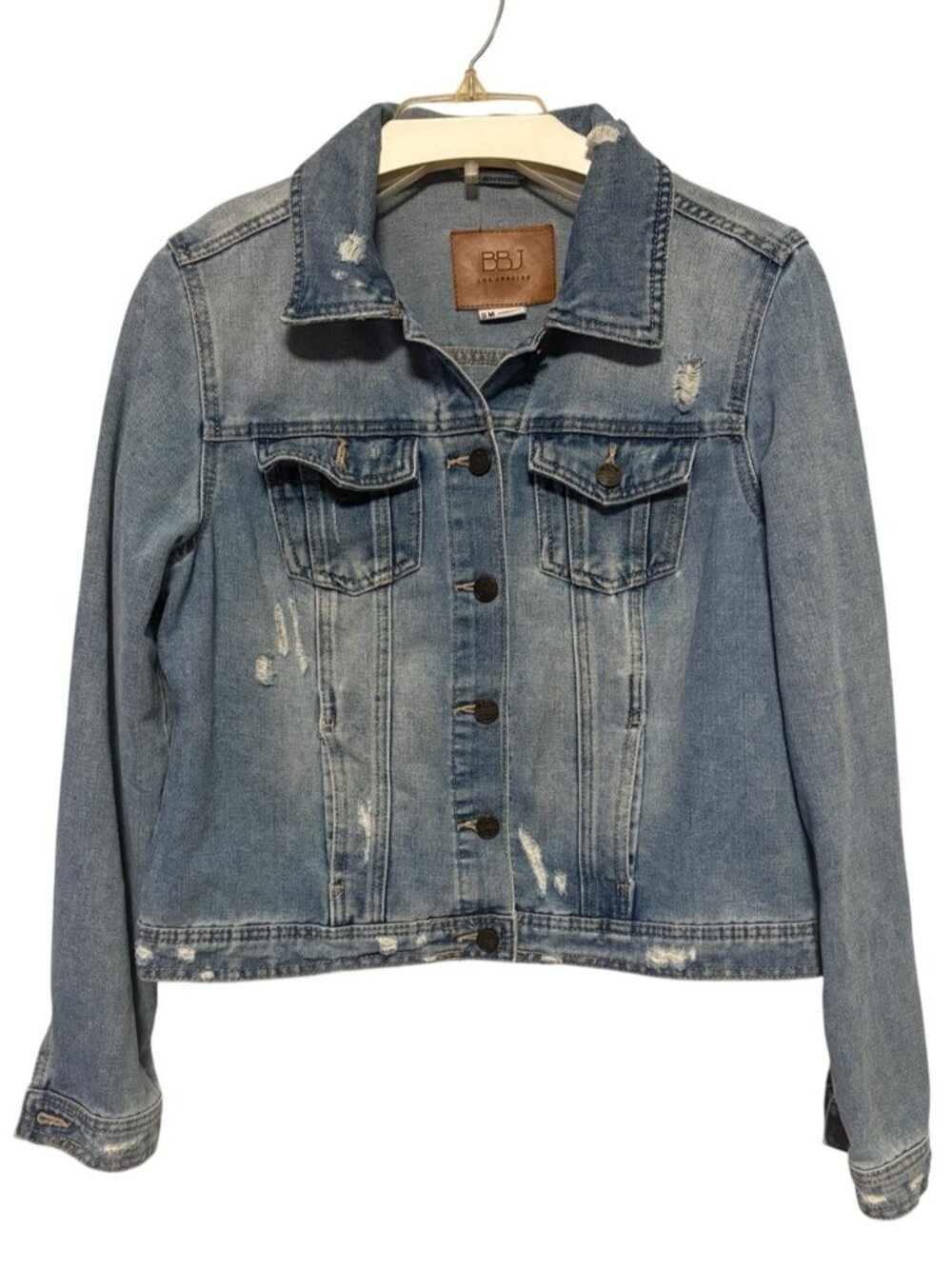 BBJ Los Angeles Distressed Denim Jacket Size M